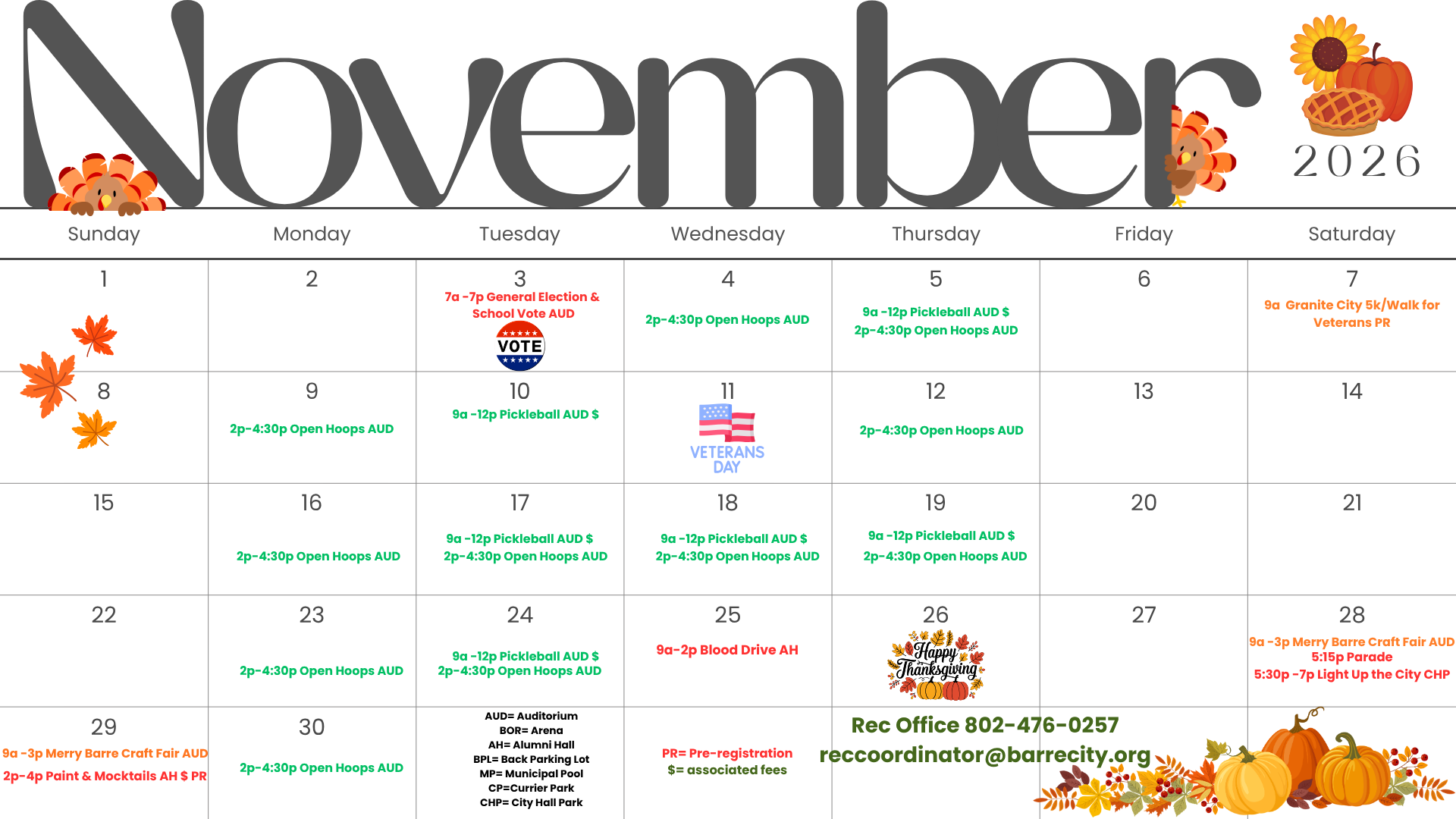 November Calendar